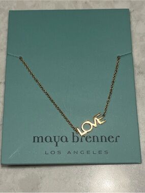 Maya Brenner Los Angeles Gold tone 'LOVE' Pendant Necklace
